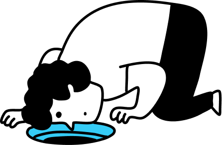 man looking into hole