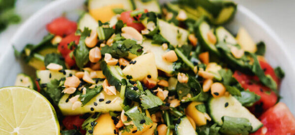Vandmelonsalat med et asiatisk twist