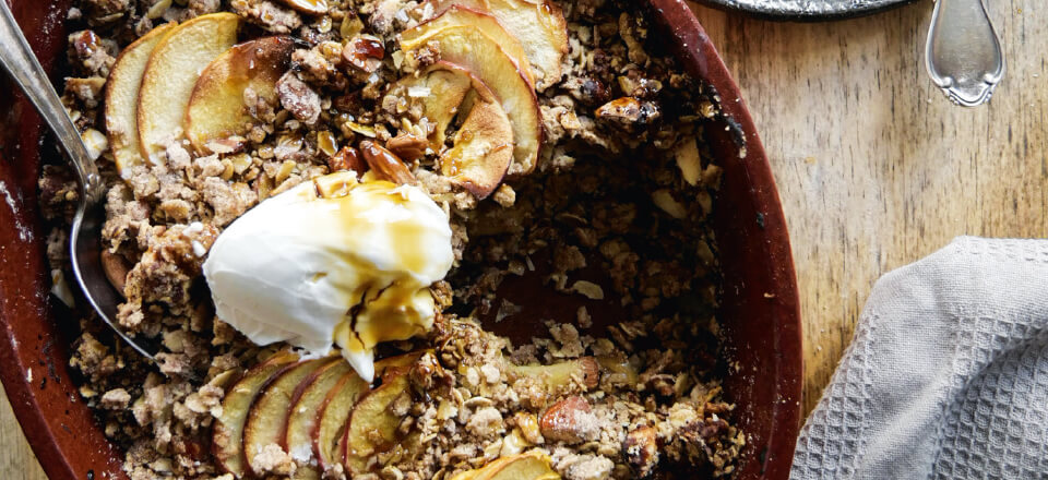 Vegansk æblecrumble